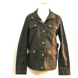 J Crew green jacket with gold snaps, size S